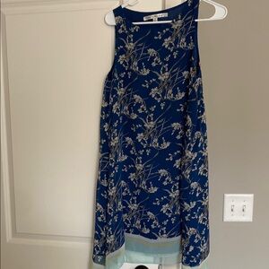 Floral Blue Sleeveless Dress